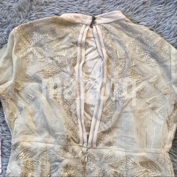 Free People Cleo Embroidered Bell Sleeve High Neck Mini Dress - Picture 5 of 7